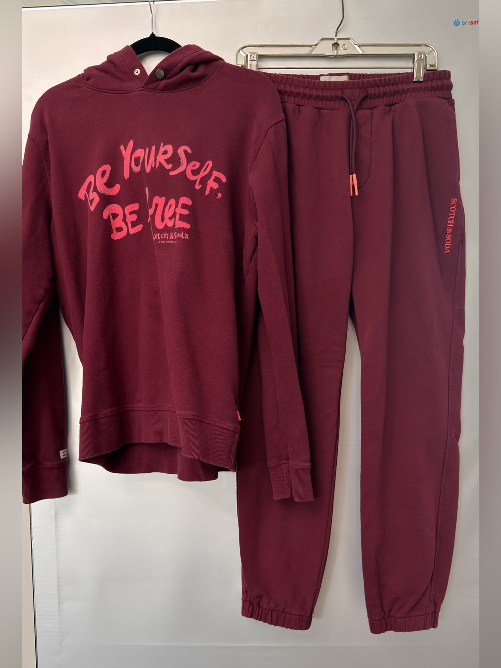 Scotch & Soda Sweatsuit Set Burgundy Hoodie Joggers Be Yourself size M
